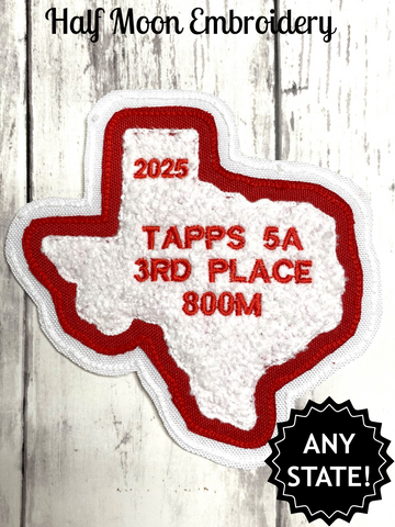 Chenille State of Texas Letterman Jacket Patch