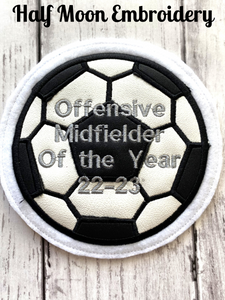 Vinyl Soccer Ball Letterman Jacket Patch