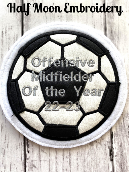 Vinyl Soccer Ball Letterman Jacket Patch