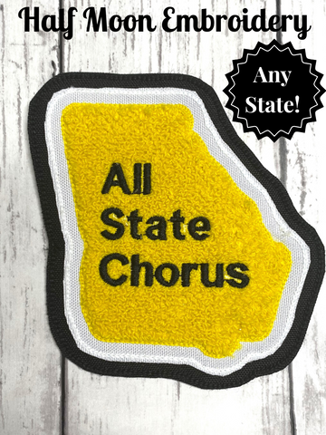 Chenille State Letterman Jacket Patch