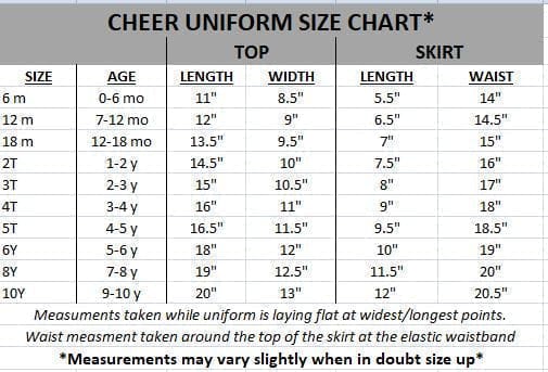 #12 Orange & White Cheer Uniform