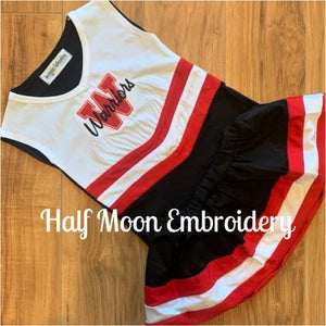 Personalized Black, Red & White Cheer Uniform