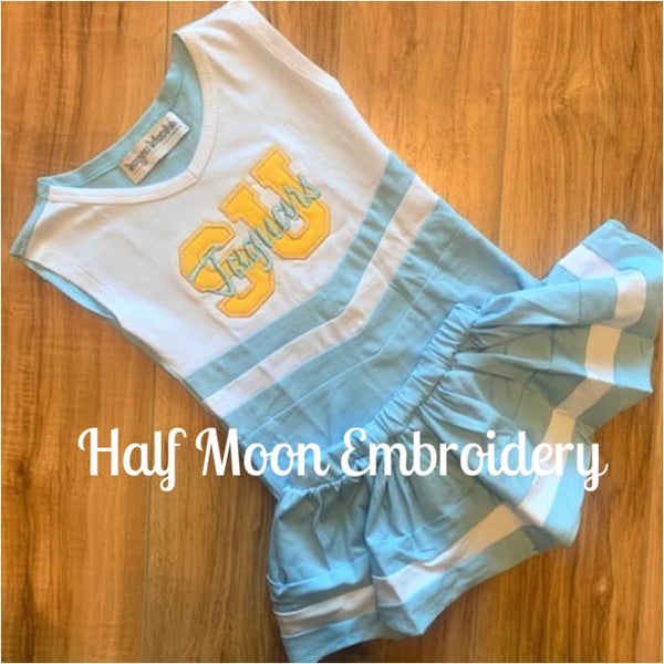 Personalized Light Blue & White Cheer Uniform