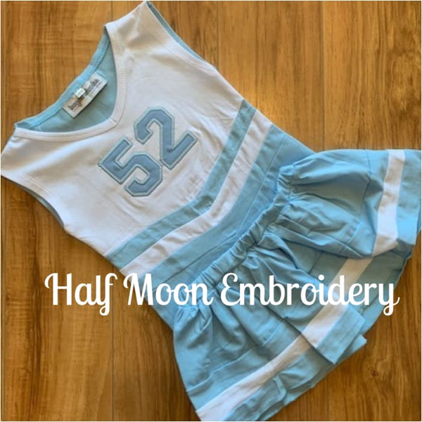 Personalized Light Blue & White Cheer Uniform