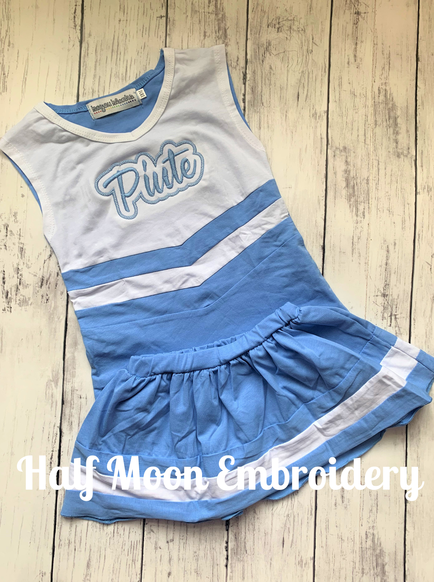 Personalized Light Blue & White Cheer Uniform