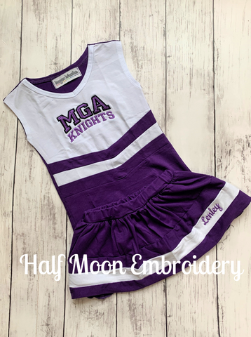 Personalized Purple White Cheer Uniform