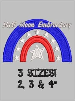 4th of July Rainbow Embroidery Design
