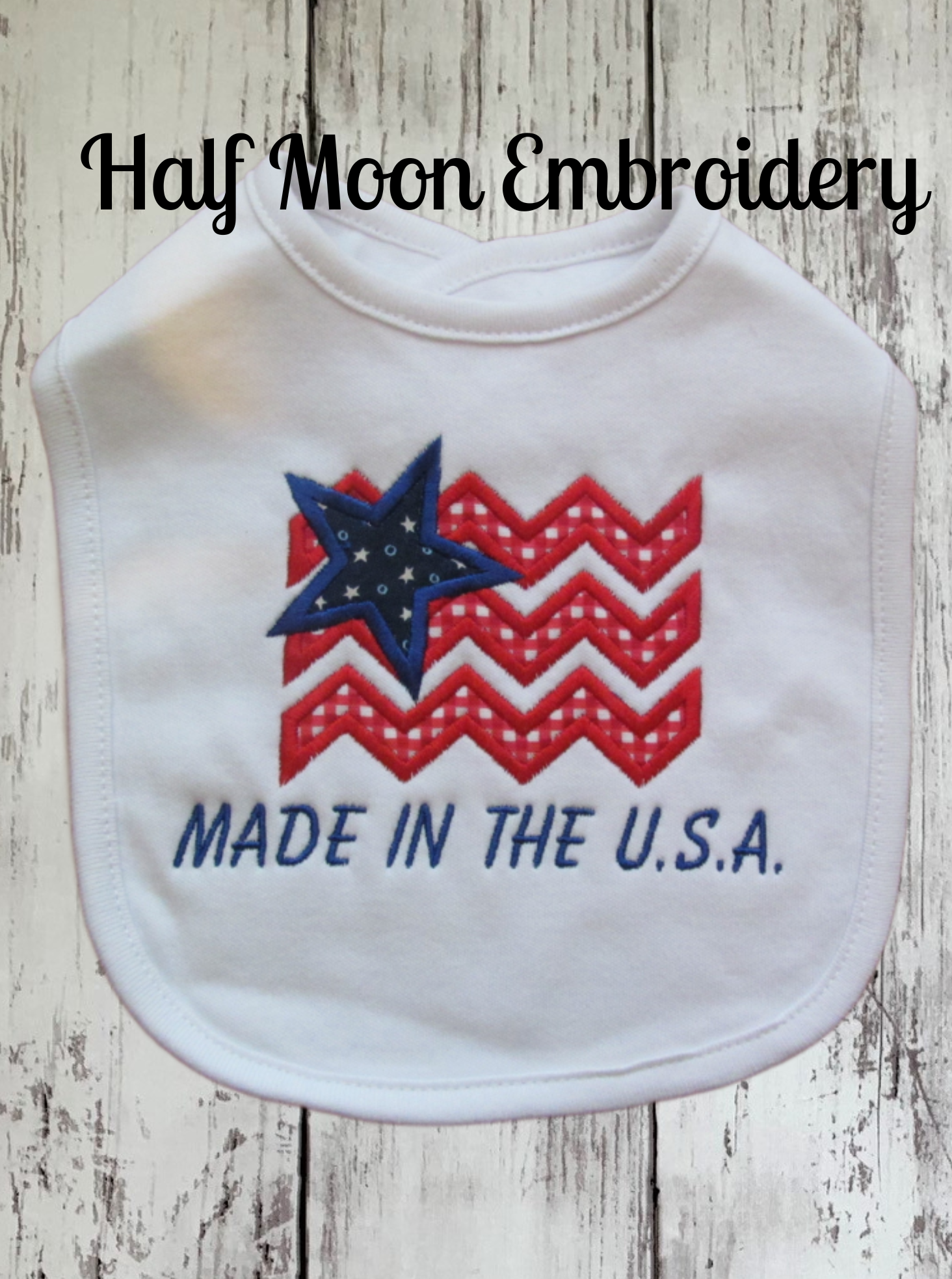 Personalized American Flag Bib