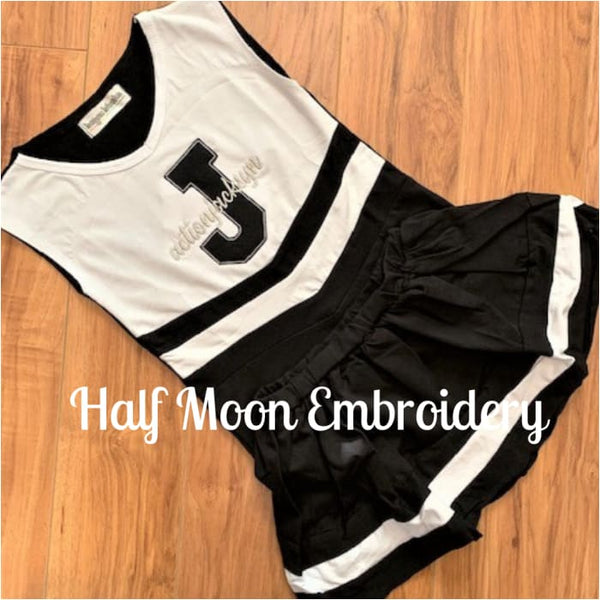 Personalized Black and White Cheer Uniform