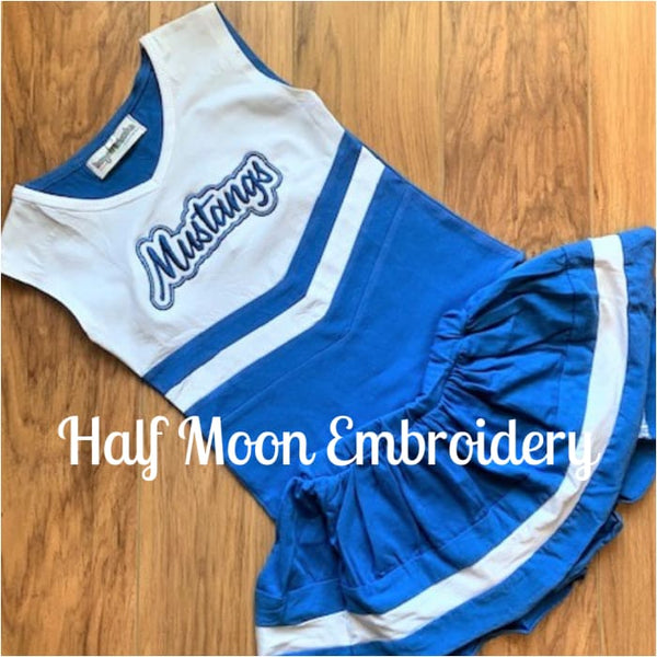 Personalized Blue and White Cheer Uniform