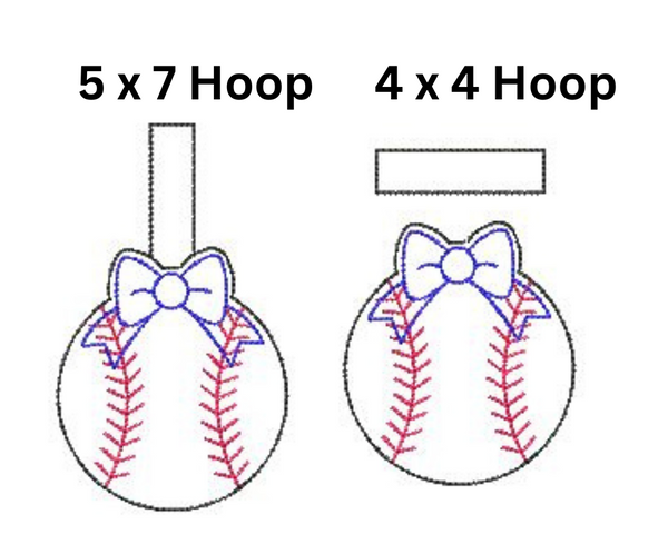 ITH Softball Snap Tab Embroidery Design