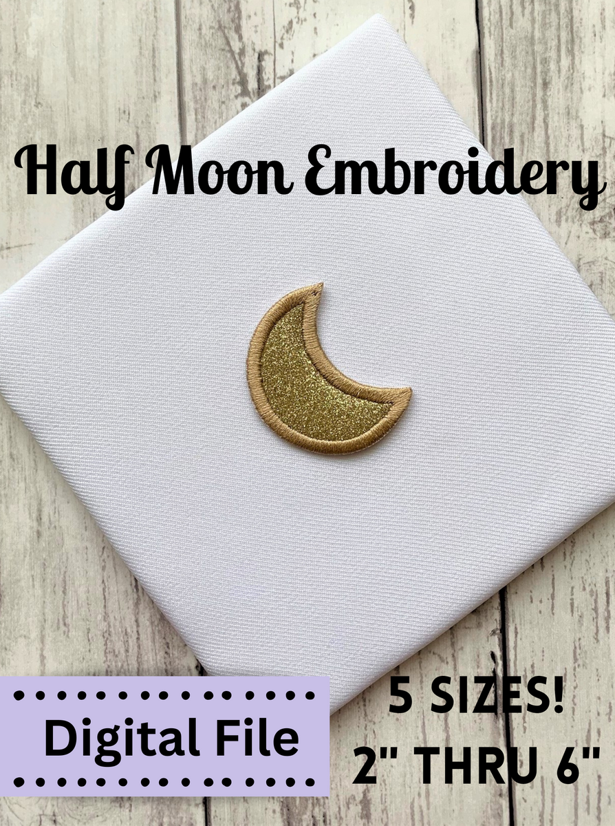 Half Moon Applique Embroidery Design | Half Moon Border Embroidery ...