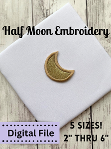 Moon Applique Embroidery Design