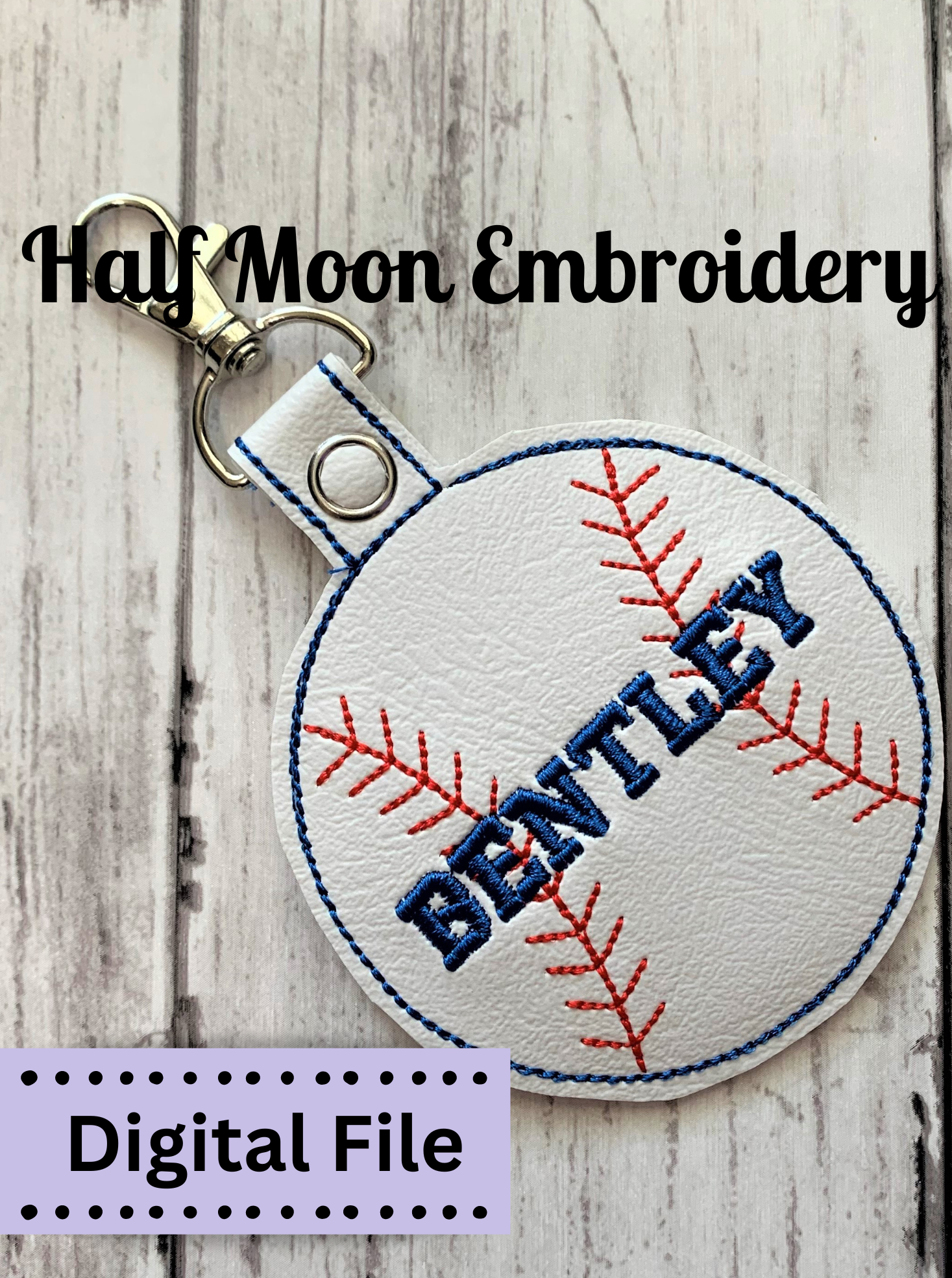 ITH Baseball Snap Tab Embroidery Design