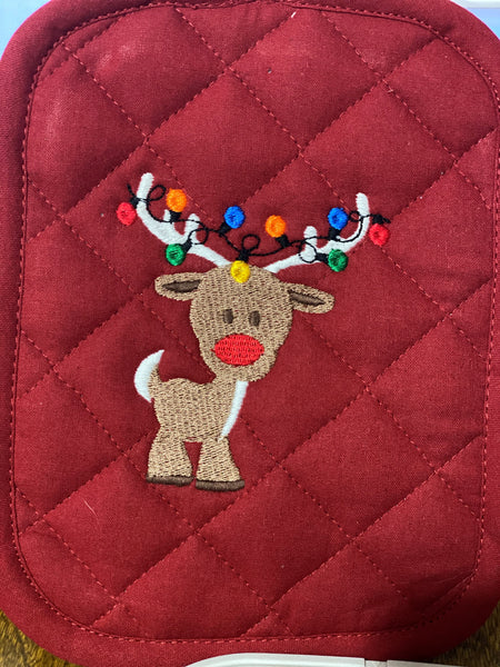 Reindeer with Lights Embroidery Design