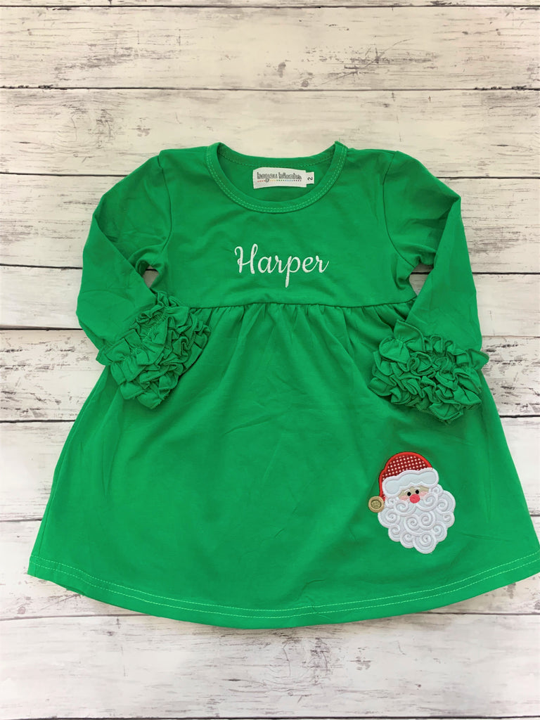 Personalized Christmas Dress for Girls | Personalized Girls Christmas Dress Half Moon Embroidery Personalized Christmas Dress for Girls | Personalized Girls Christmas Dress Half Moon Embroidery