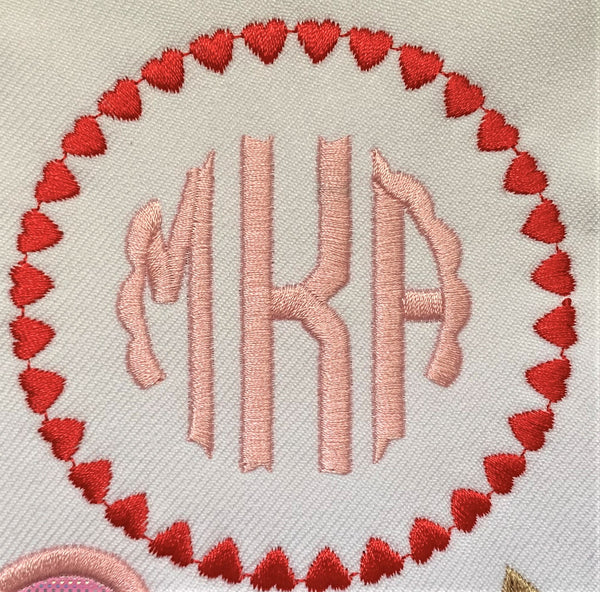 Heart Circle Embroidery Design
