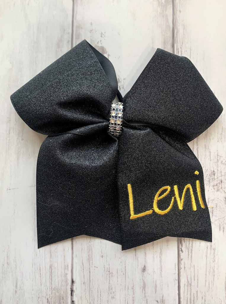 Monogrammed Black Hair Bow