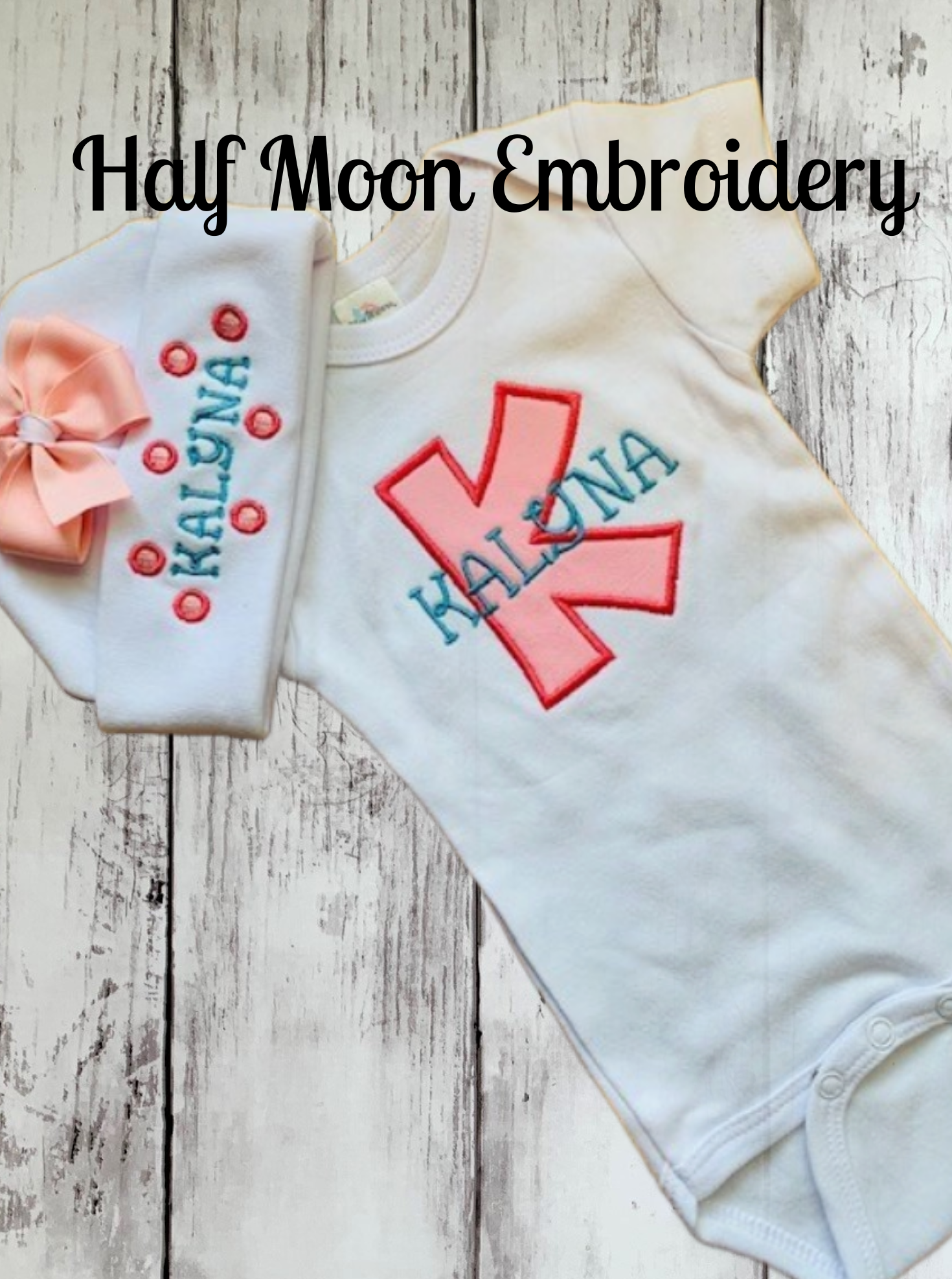 Personalized Polka Dot Newborn Clothing Set