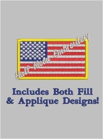 American Flag Applique Embroidery