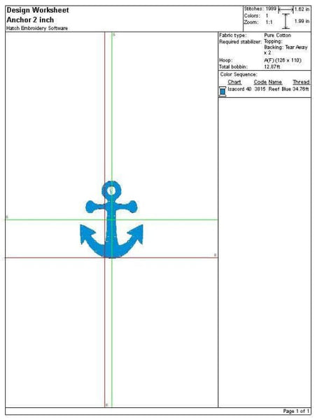 Anchor Embroidery Design