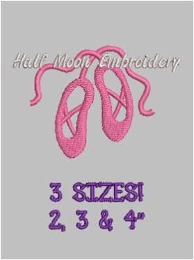 Ballet Shoes Embroidery Design