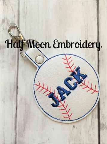 Personalized Baseball Keychain Bag Tag