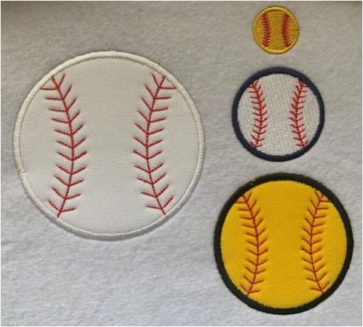 Baseball Applique Embroidery Design