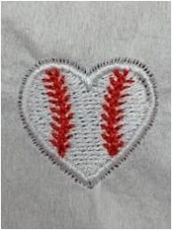 Mini Baseball Heart Embroidery Design