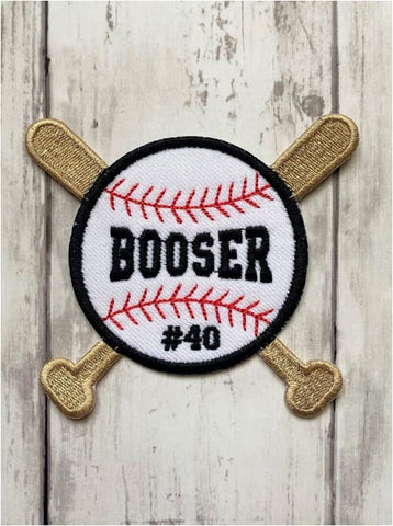 Personalized Baseball with Bats Patch