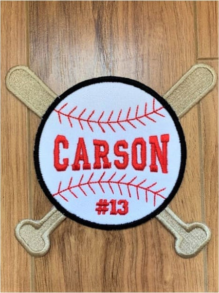 Personalized Baseball with Bats Patch