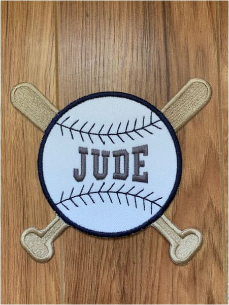 Personalized Baseball with Bats Patch