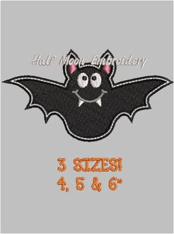 Halloween Bat Applique Embroidery Design