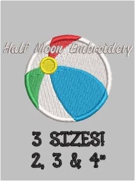 Beach Ball Embroidery Design