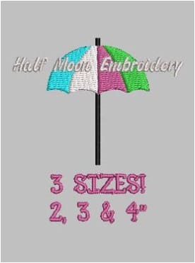 Beach Umbrella Embroidery Design