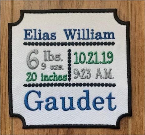 Personalized Birth Announcement Patch