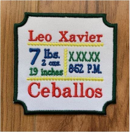 Personalized Birth Announcement Patch