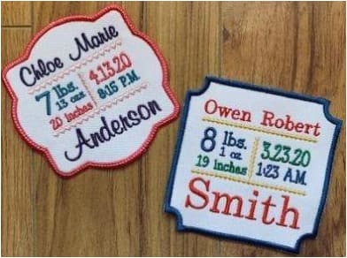 Personalized Birth Announcement Patch