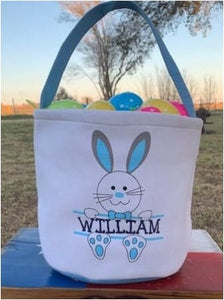 Personalized Blue Easter Bucket