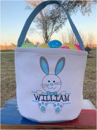 Personalized Blue Easter Bucket