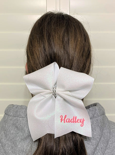 Personalized Glitter Cheer Bow