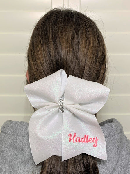 Personalized Glitter Cheer Bow