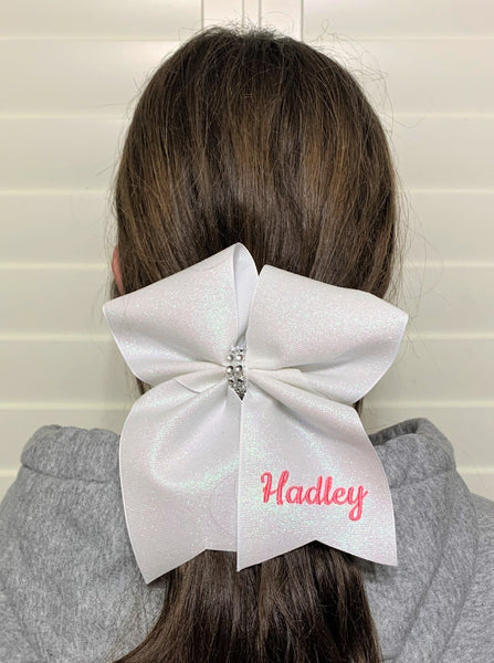 Personalized Glitter Cheer Bow