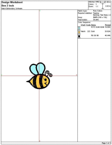 Bumblebee Embroidery Design