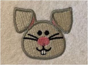 Embroidered Rabbit Face Bunny Face Embroidery Design | Easter Bunny Embroidery Design | Rabbit ...