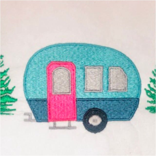 Camper Embroidery Design Rv