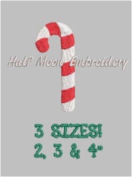 Candy Cane Embroidery Design