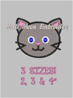 Cat Face Embroidery Design Color Chart