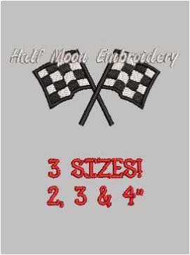 Checkered Flags Embroidery Design