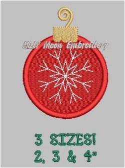 Christmas ornament embroidery design